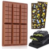 Molde De Barra De Chocolate Funbaky Dubai Silicone Break-apart, Pacote Com 1 Pacote