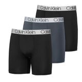 Cuecas Boxer Masculinas Calvin Klein, Absorventes De Umidade, Pacote Com 3