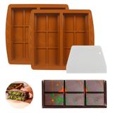 Molde De Barra De Chocolate Muswelf Deep Dubai Silicone 2 Unidades
