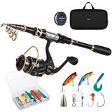 Bastão Telescópico Combo Gonex Com Vara De Pesca E Molinete De 2,4 M Com Kit