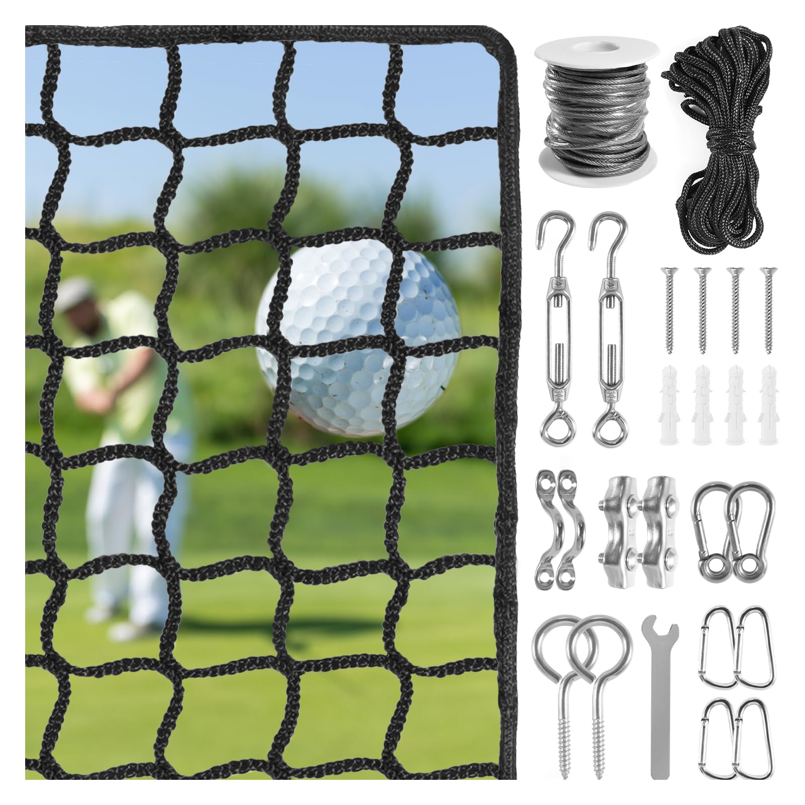 Golf Net Nqb Golf Practice Net 3x9m Com Kit De Suspensão E Corda De Nylon