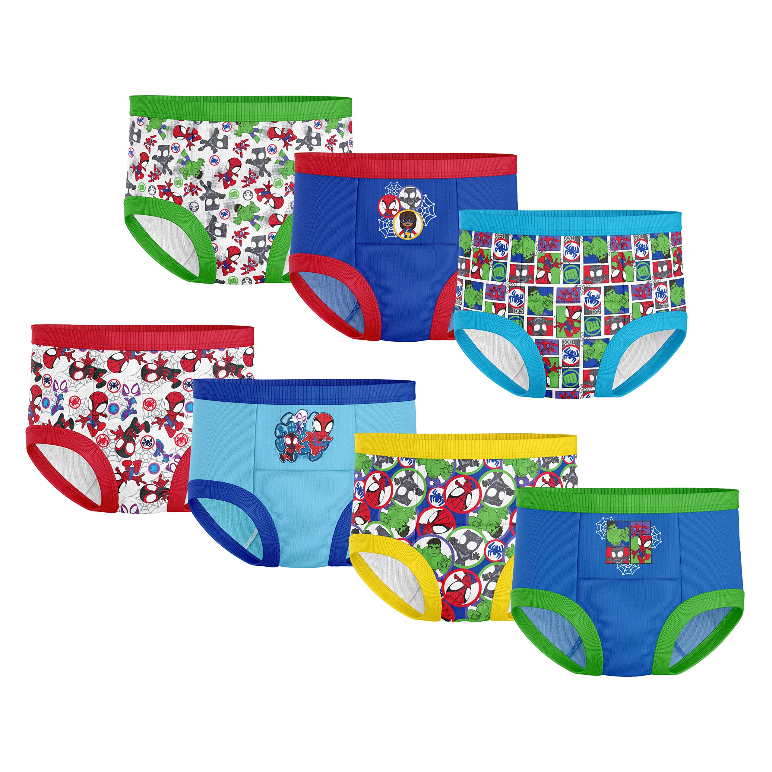 Calças De Treino Potty Spiderman Iron Man Hulk Boys 2t, Pacote Com 7