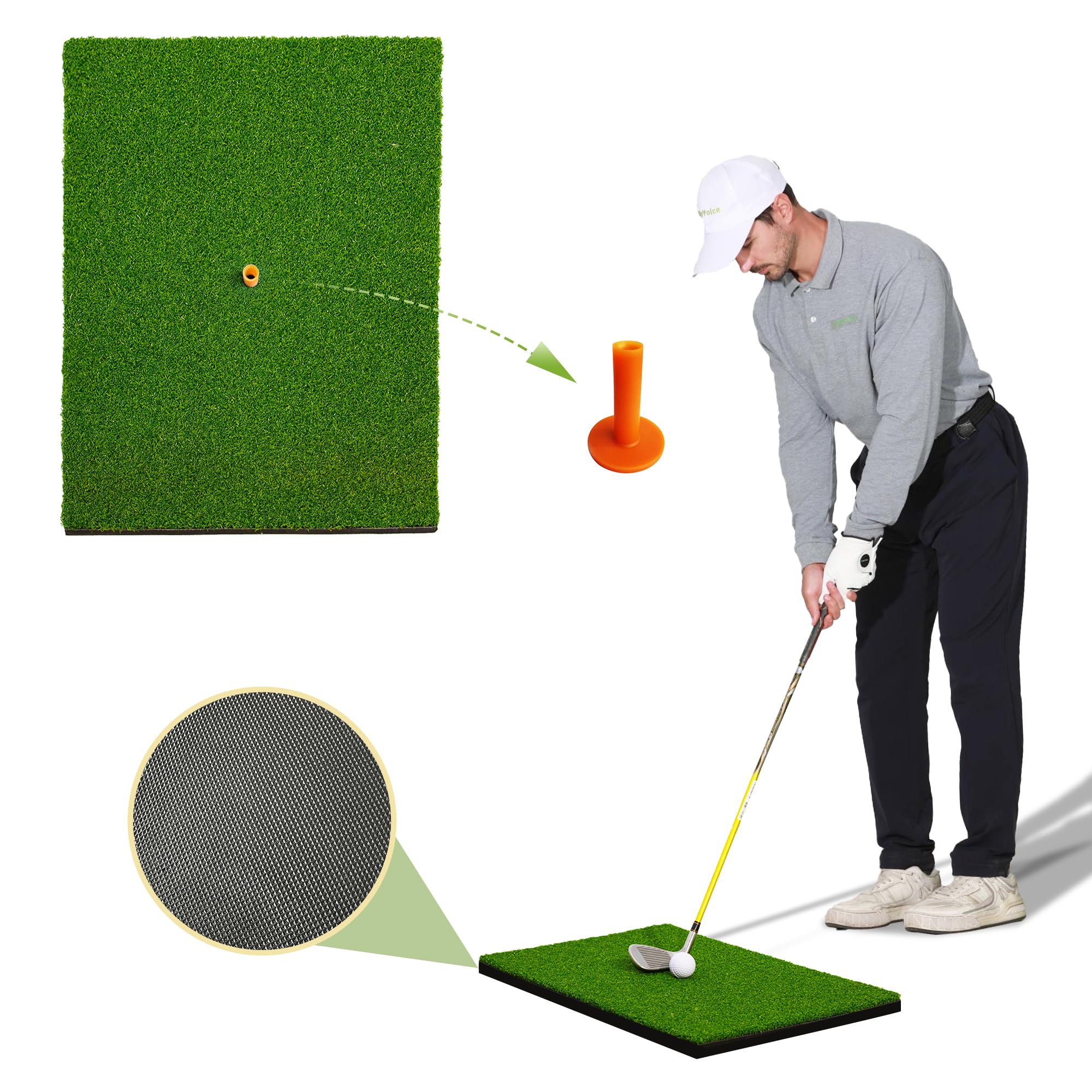 Tapete De Golfe Myvoice Thickened Premium 60x40cm Para Lascar E Dirigir