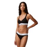Calcinha Calvin Klein, Biquíni Elástico Moderno De Algodão, Preta Xs