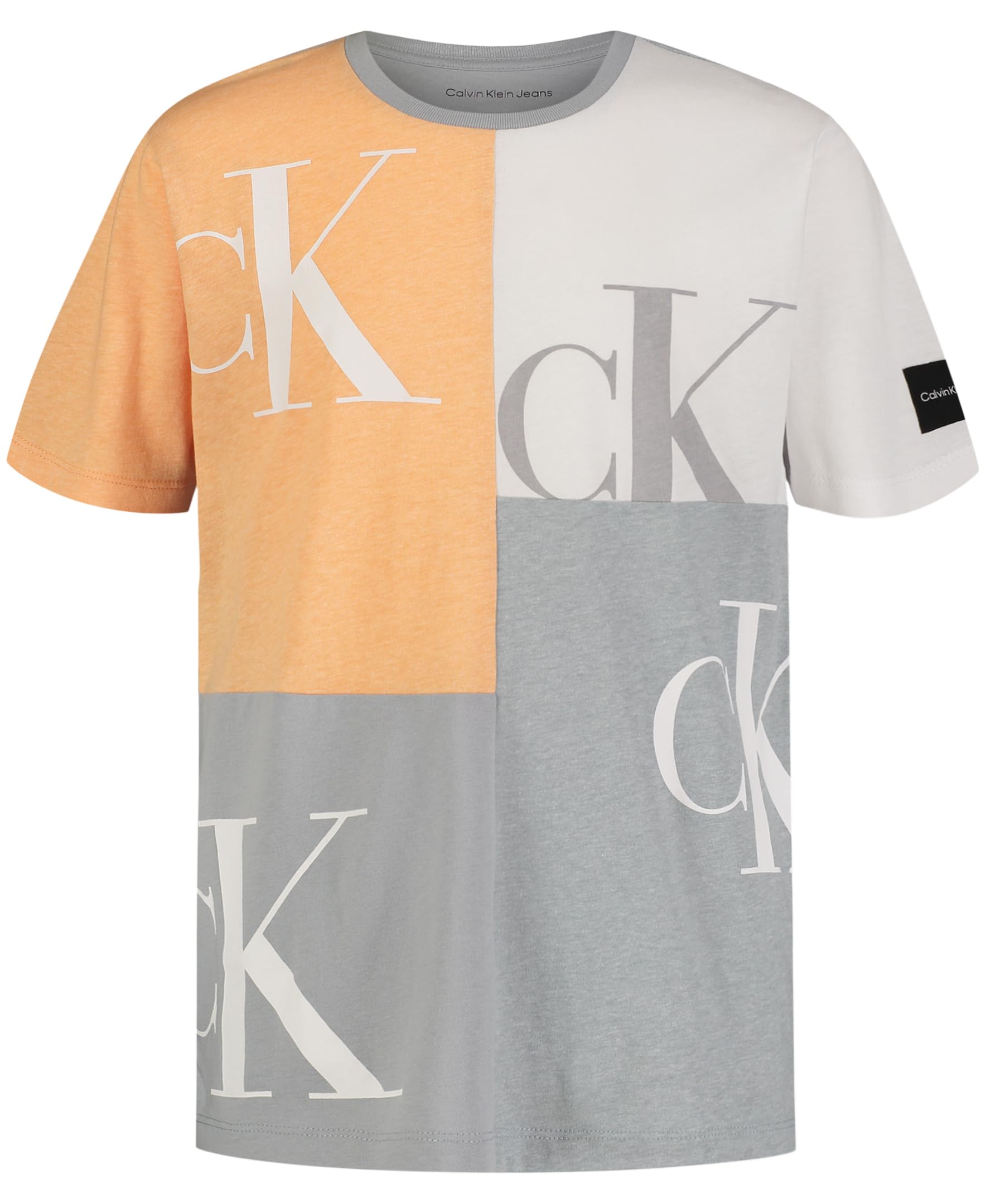 Camiseta Masculina De Manga Curta Calvin Klein, Estampada De 10 A 12 Anos