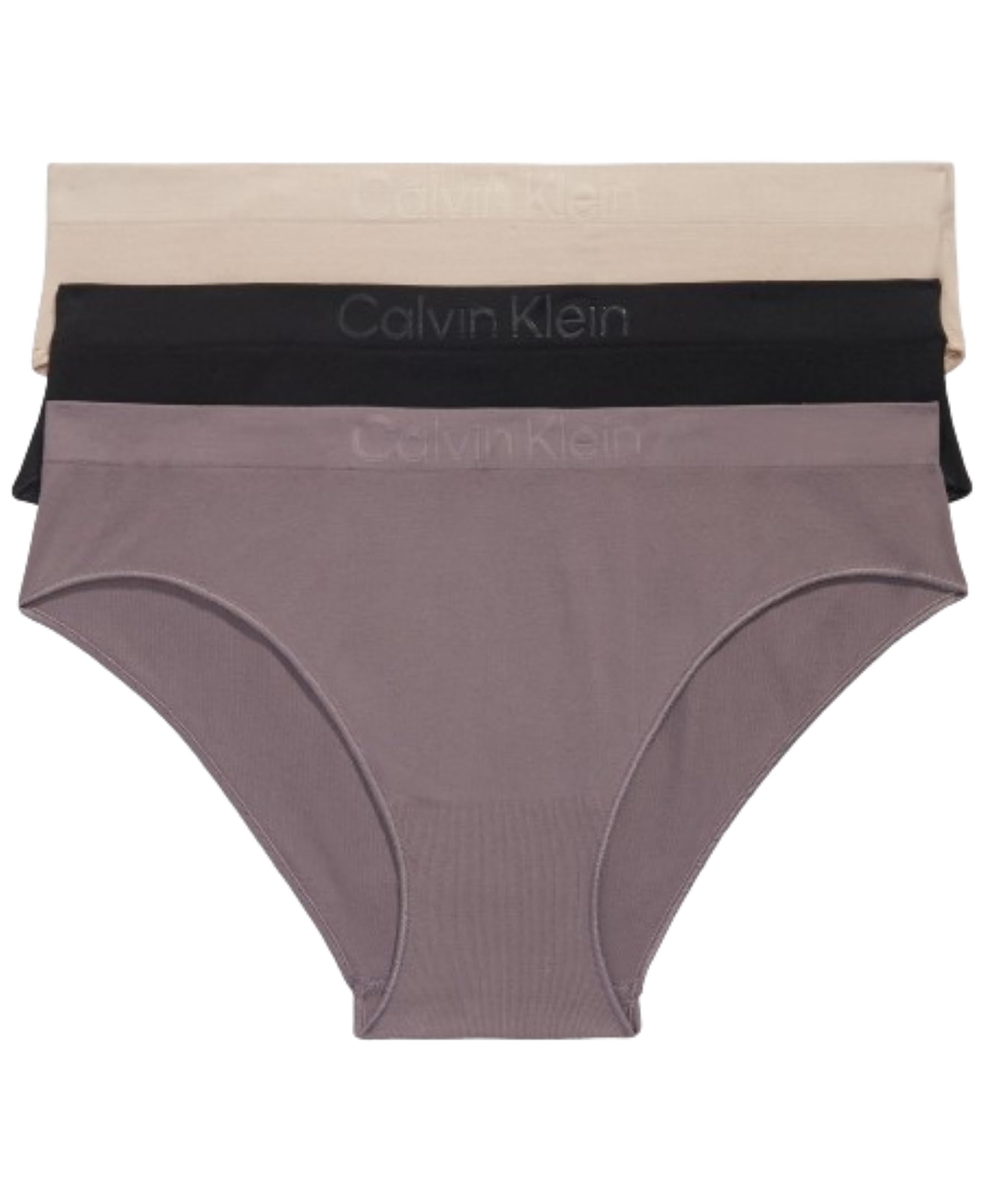 Biquíni Calvin Klein Bonded Flex Seamless Mid-rise, Pacote Com 3