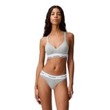 Calcinha Tanga Calvin Klein, Moderna, Algodão, Cinza, Urze, Feminina