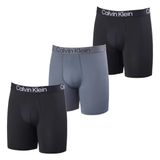 Cuecas Boxer Masculinas Calvin Klein, Absorventes De Umidade, Pacote Com 3