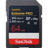 Cartão Sdxc 64gb Sandisk Extreme Pro 8k 300mb/s Uhs-ii V90 U3 Classe 10