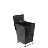 Lixeira Para Banheiro De Plástico Com Suporte Apoio Black - Stolf Mármore Preto