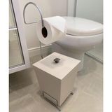 Kit 2 Lixeiras Com Suporte De Papel Higiênico - Stolf Areia-vermelho