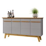Aparador Buffet Sala De Estar Opala 4 Portas Naturale/off White