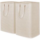 Cesto De Roupa Suja Lifewit Large Dobrável, Pacote Com 2, 160 L, Bege