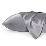 Fronha Bedsure Satin Dark Grey Queen Size 50x75cm, Pacote Com 2