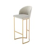 Banqueta Alta De Aço 99cm X 47cm Beverly Dourado/soft Palha
