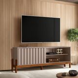 Rack Para Tv Até 75 Polegadas Bancada New Aurora Grigio Fosco/cinamomo Mel