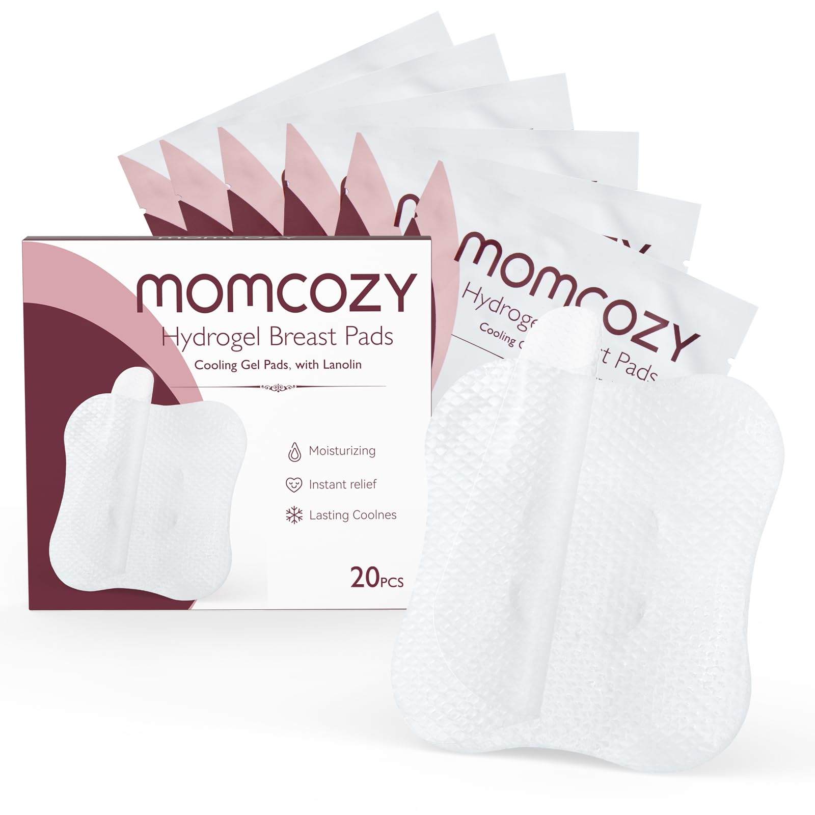 Almofadas De Mamilo De Hidrogel Momcozy Soothies Gel Nursing 20 Unidades