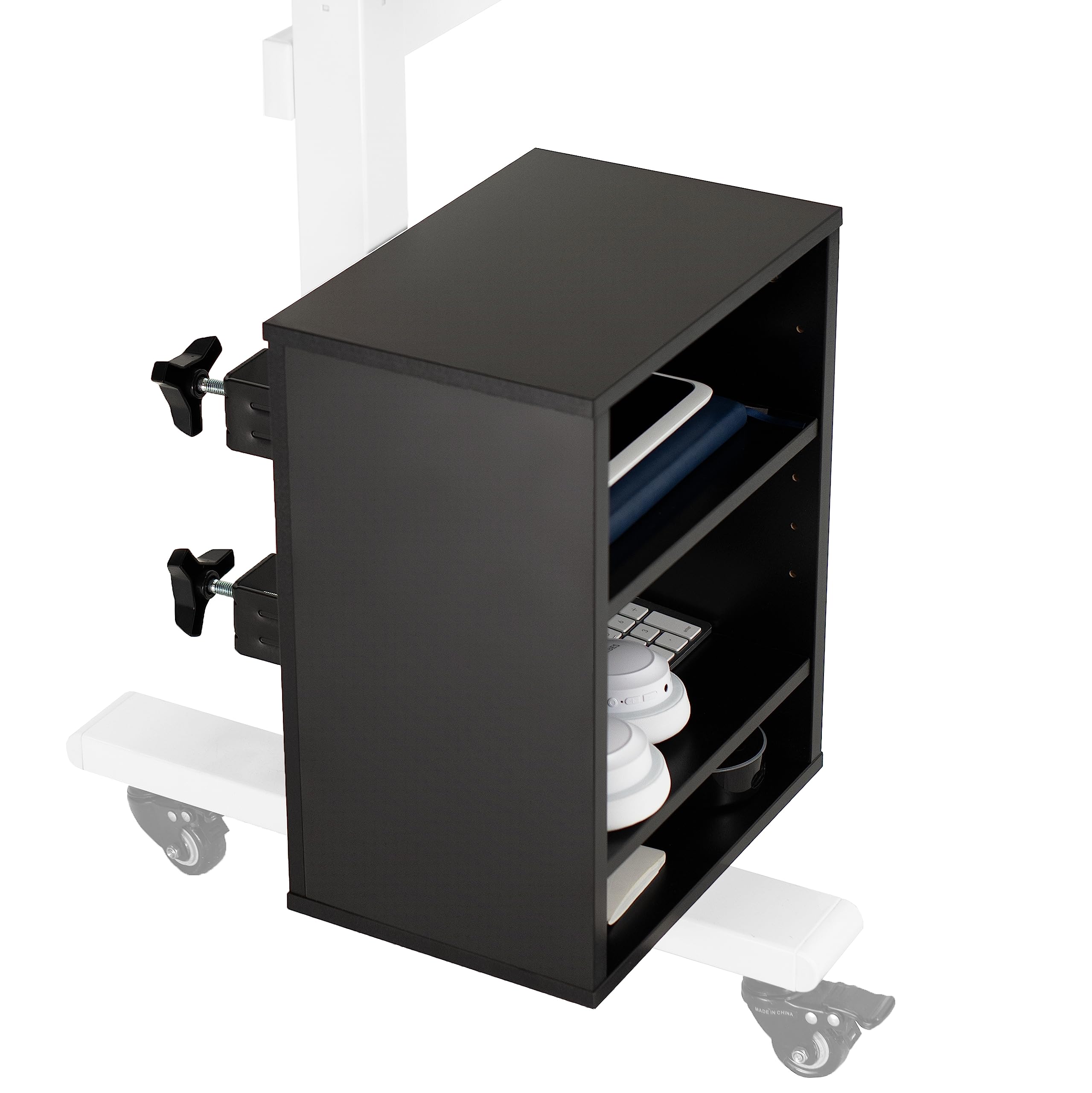 Prateleira Vivo Clamp-on Under Desk Black Desk-shelf3cl