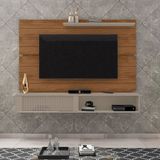 Painel Para Tv Até 75 Polegadas Home Suspenso Dom 1.8 Cinamomo Mel/grigio Fosco