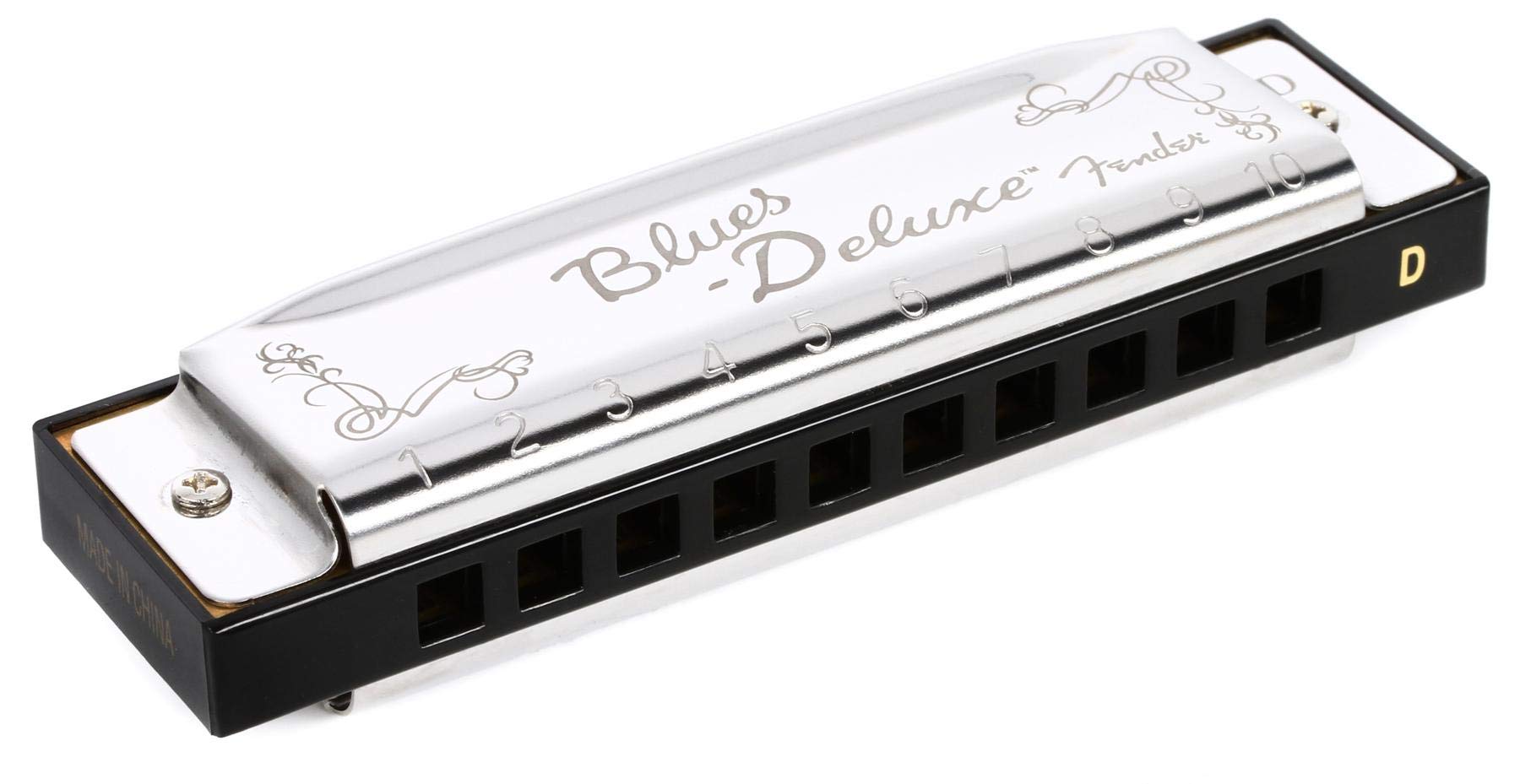 Harmonica Fender Blues Deluxe Key D Com Estojo Ventilado