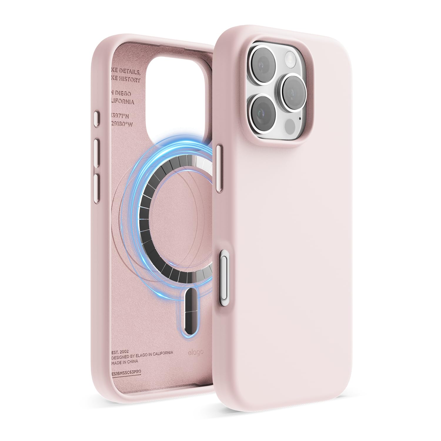 Capa Elago De Silicone Magnético Para Iphone 16 Pro 6,3" Rosa