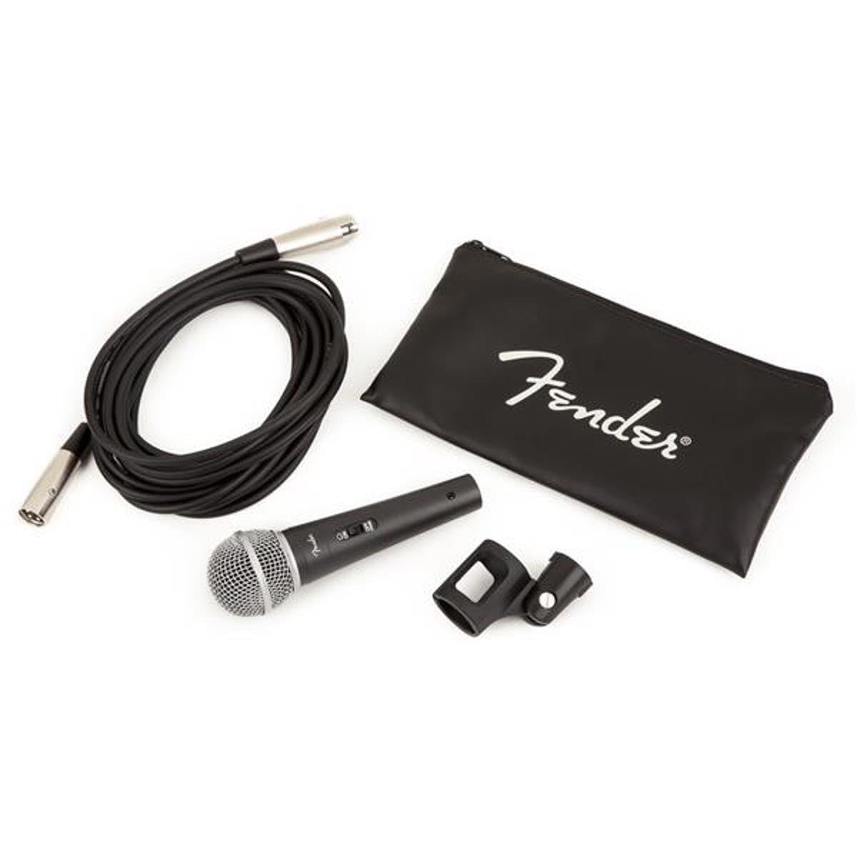 Kit De Microfone Fender P-52s Preto Com Suporte, Cabo E Bolsa