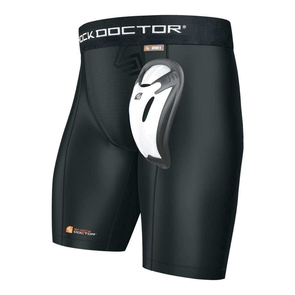 Shorts De Compressão Shock Doctor Com Bio-flex Cup Black