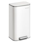 Lata De Lixo Songmics 30l Em Aço Inoxidável Com Tampa Cloud White
