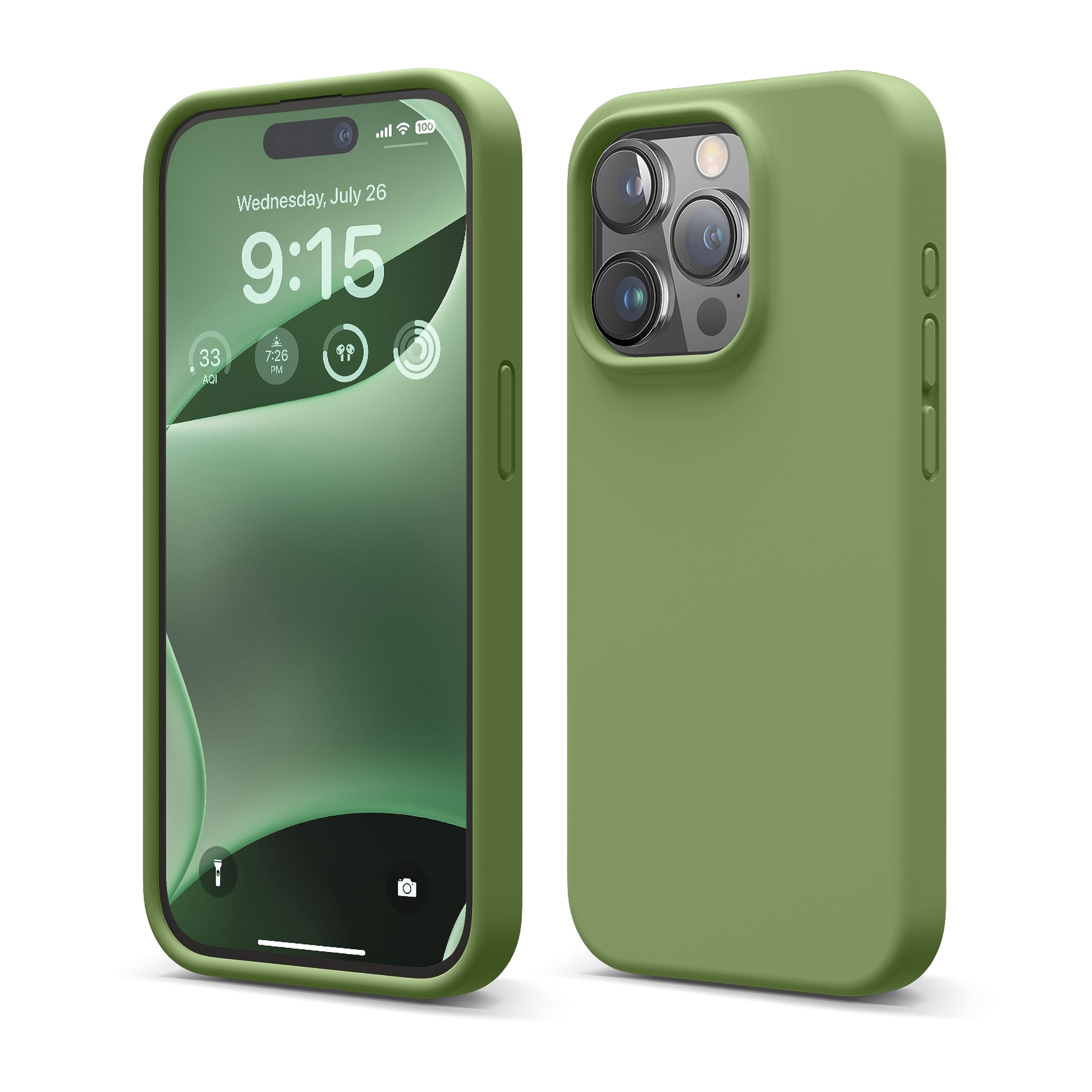 Capa Elago De Silicone Líquido Compatível Com Iphone 15 Pro Verde
