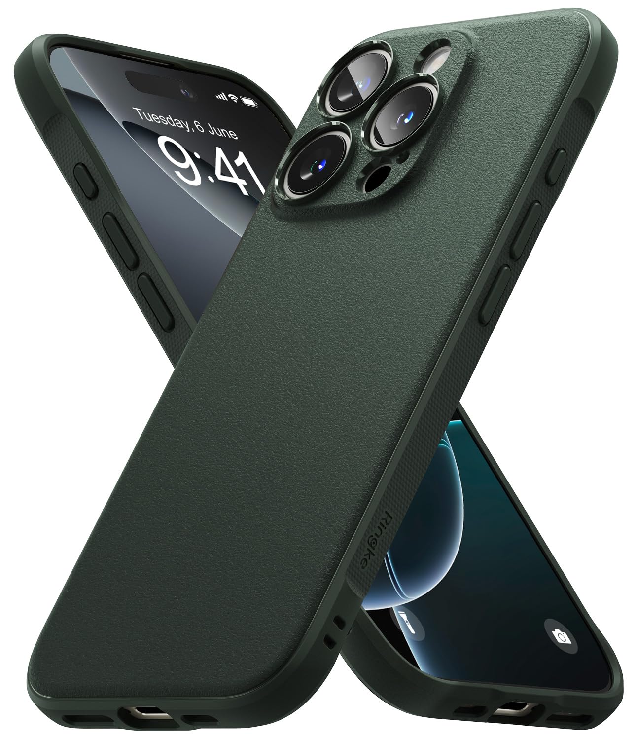 Capa De Telefone Ringke Onyx Verde Escuro Para Iphone 16 Pro