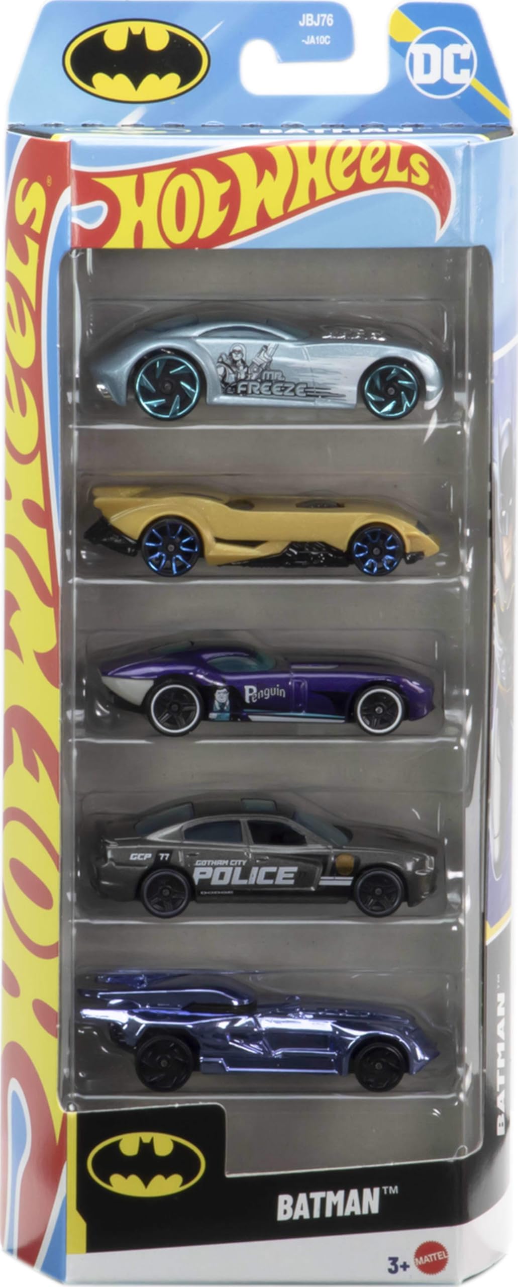 Conjunto De Carros De Brinquedo Hot Wheels Batman 1:64 Die-cast, Pacote Com 5