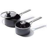 Conjunto De Utensílios De Cozinha Oxo Professional 1,6 L E 2,2 L Com Tampas Pretas