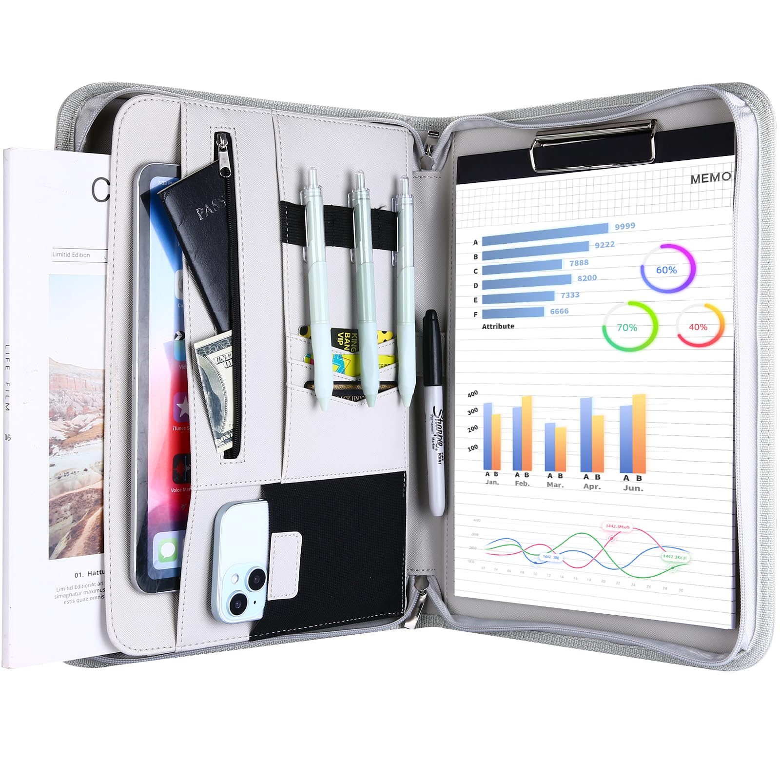 Portfólio Business Portfolio Folder Procase Grey