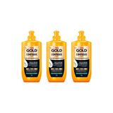 Creme Pentear Niely Gold 250g Ricino Compridos Fortes- 3un