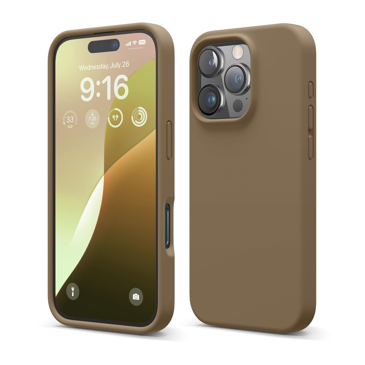 Capa De Telefone Elago Compatível Com Iphone 16 Pro, Silicone, Marrom