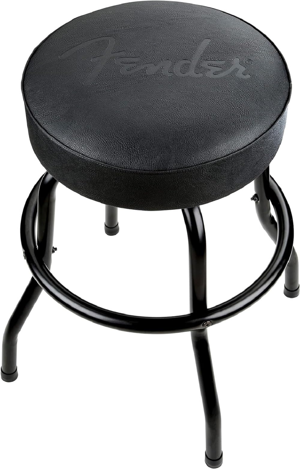 Barstool Fender Gravado Com Logotipo Preto Giratório De 24 Polegadas Preto