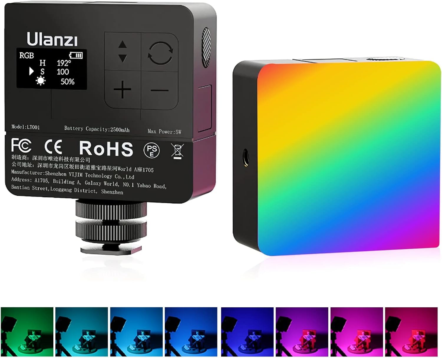 Luz De Vídeo Ulanzi Vl49 Pro Rgb Led 2500-9000k Com Display Lcd