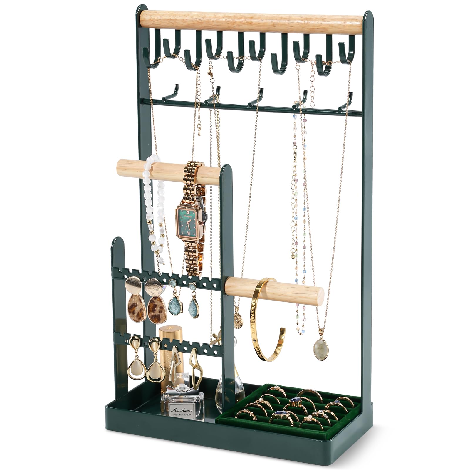 Organizador De Joias Procase Jewelry Stand, Colar De 5 Camadas, Verde