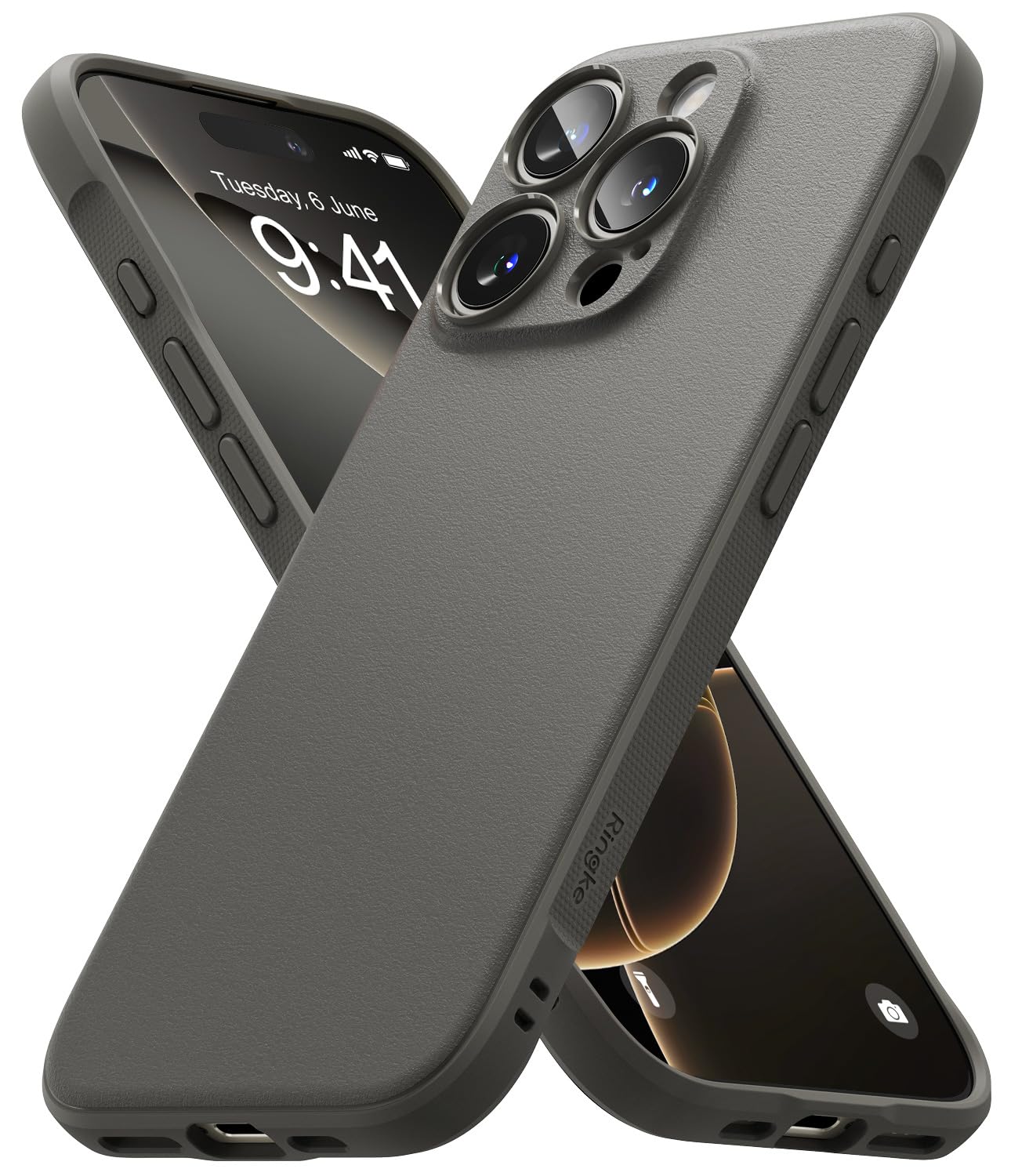 Capa De Telefone Ringke Onyx Compatível Com Iphone 16 Pro - Cinza