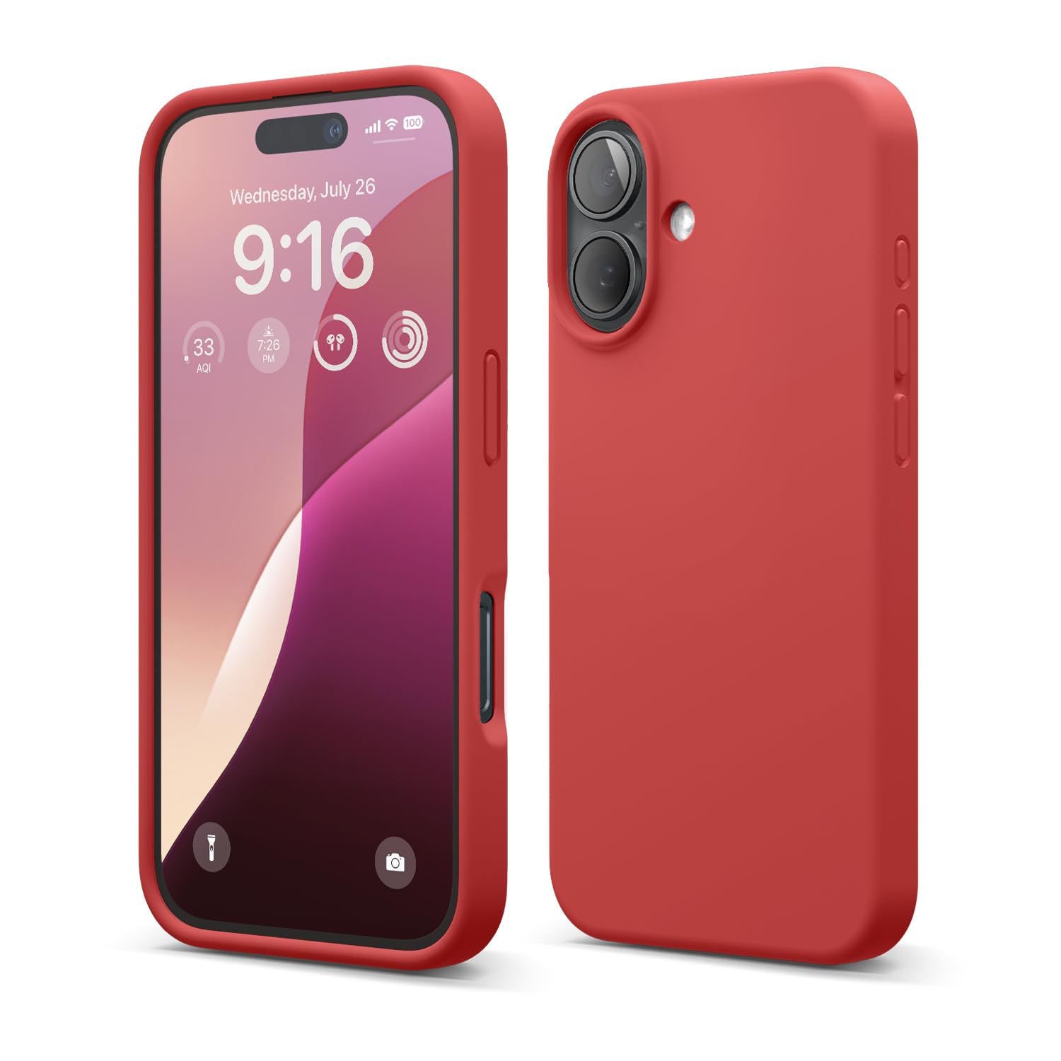 Capa De Telefone Elago Compatível Com Iphone 16, Silicone Líquido Vermelho