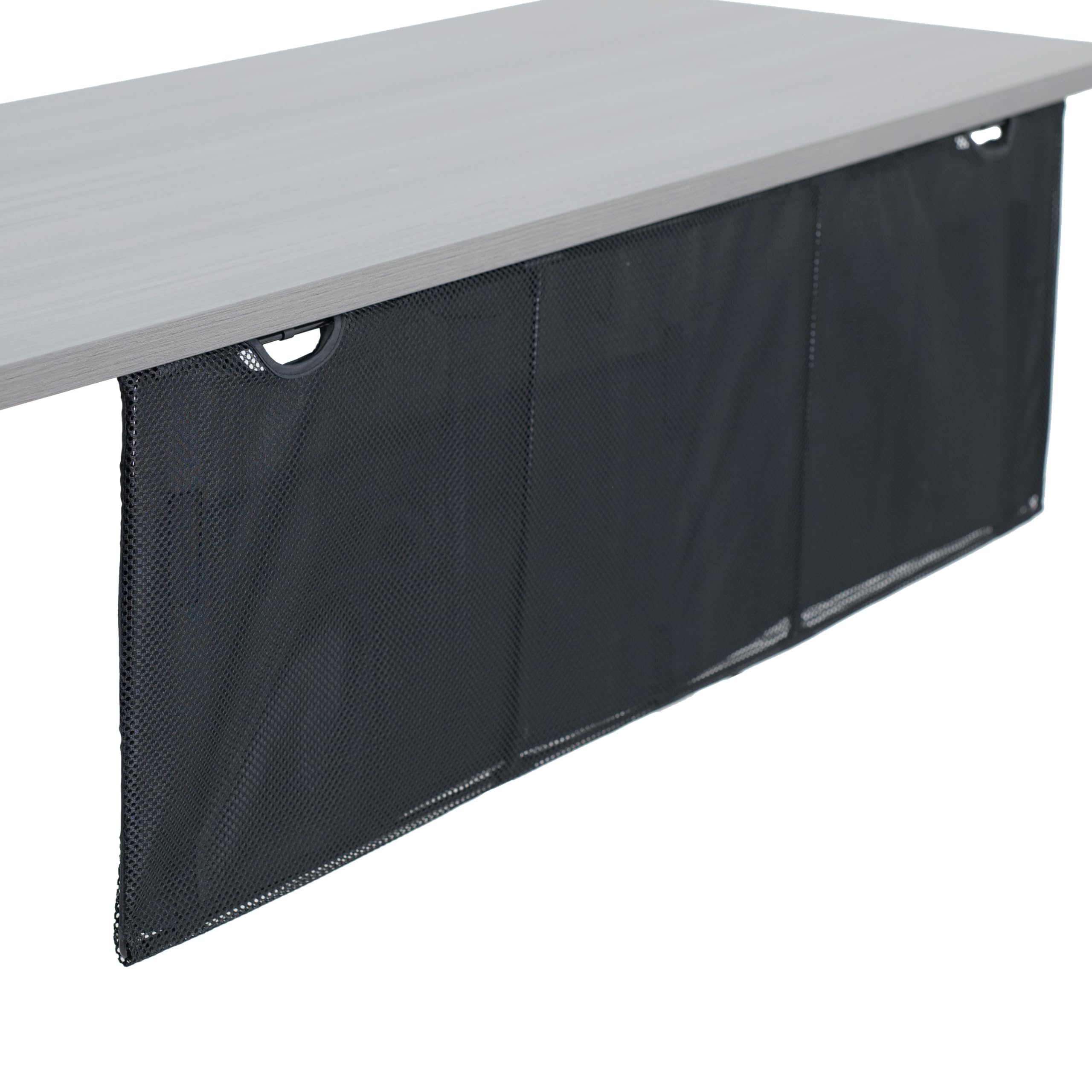 Saia De Mesa Vivo Desk-skirt-48 Preta 122 Cm Com Gerenciamento De Cabos