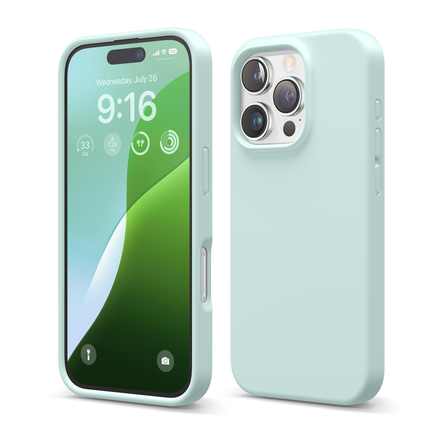 Capa Elago Compatível Com Iphone 16 Pro Liquid Silicone Mint