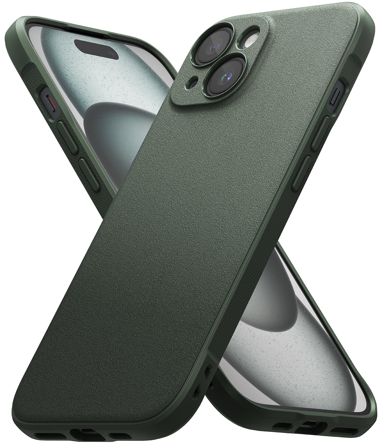Capa Para Celular Ringke Onyx Feels Good Iphone 15 Plus Verde Escuro
