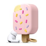 Capa Para Airpods Pro Delago Ice Cream Strawberry Com Chaveiro