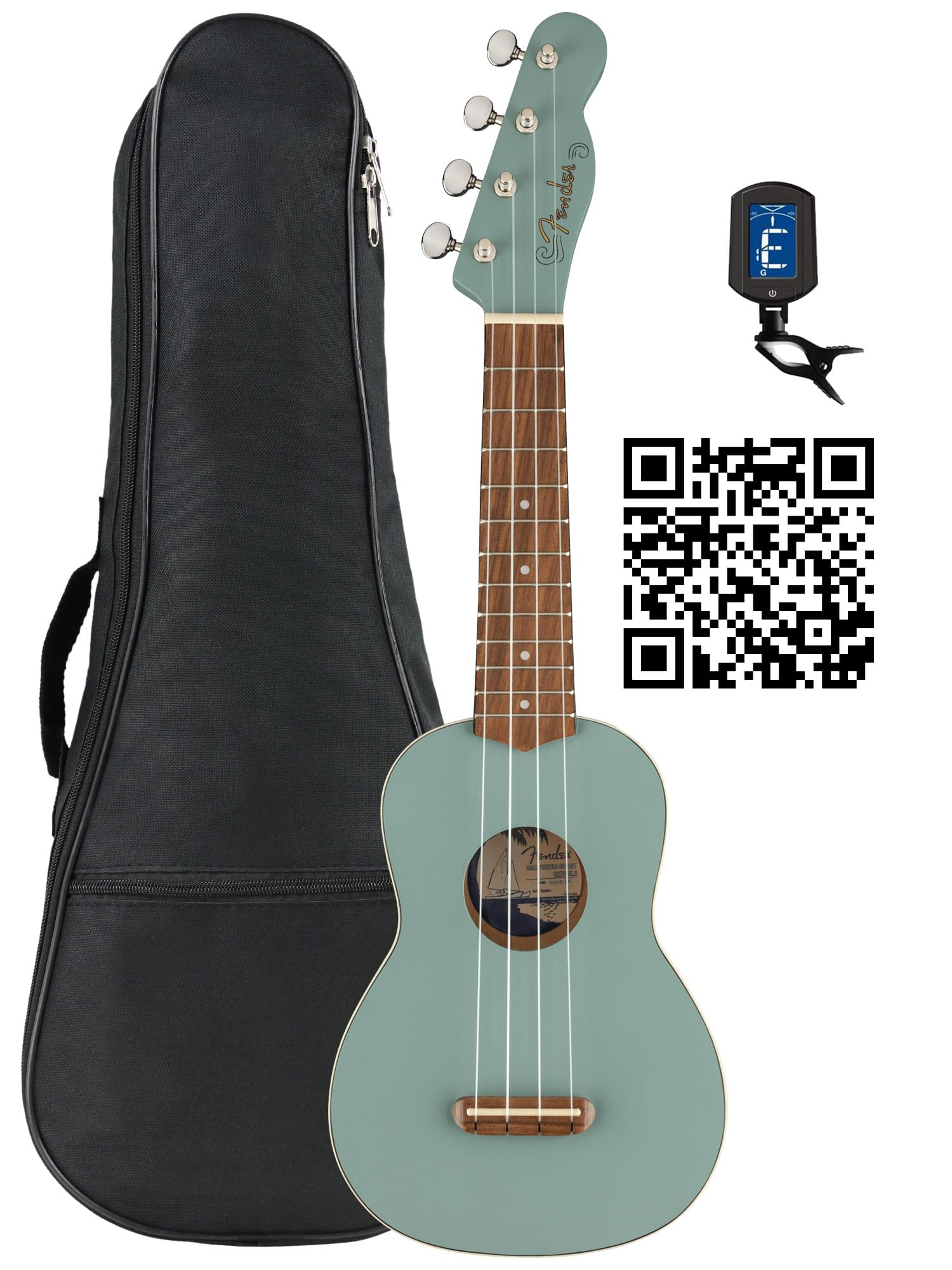 Ukulele Fender Venice Soprano Sonic Grey Com Acessórios