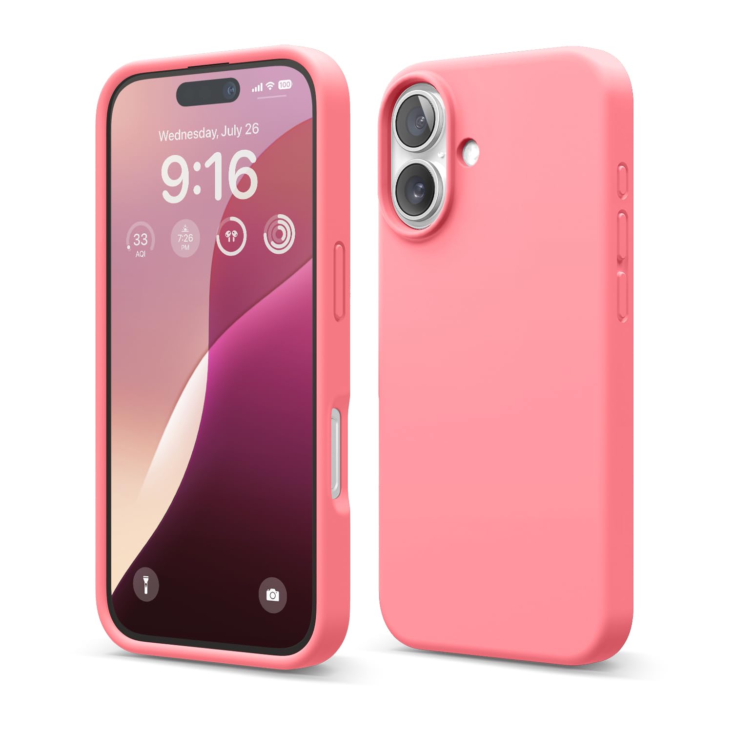 Capa De Telefone Elago Compatível Com Iphone 16 Rosa De Silicone Líquido