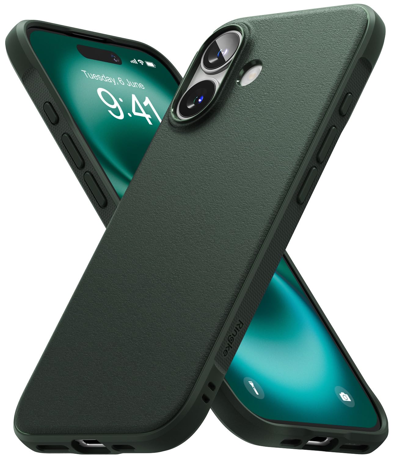 Capa De Telefone Ringke Onyx Verde Escuro Para Iphone 16 Plus
