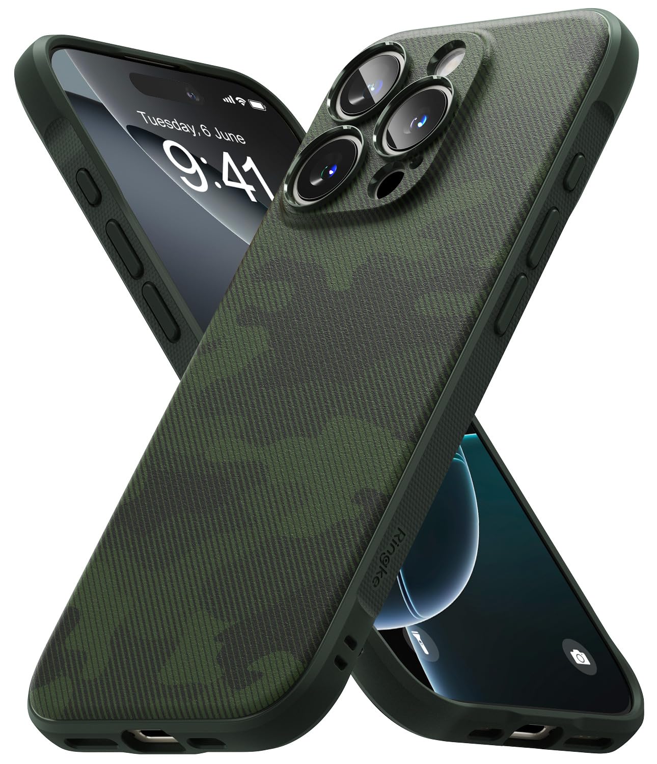 Capa De Celular Ringke Onyx Camo Green Para Iphone 16 Pro