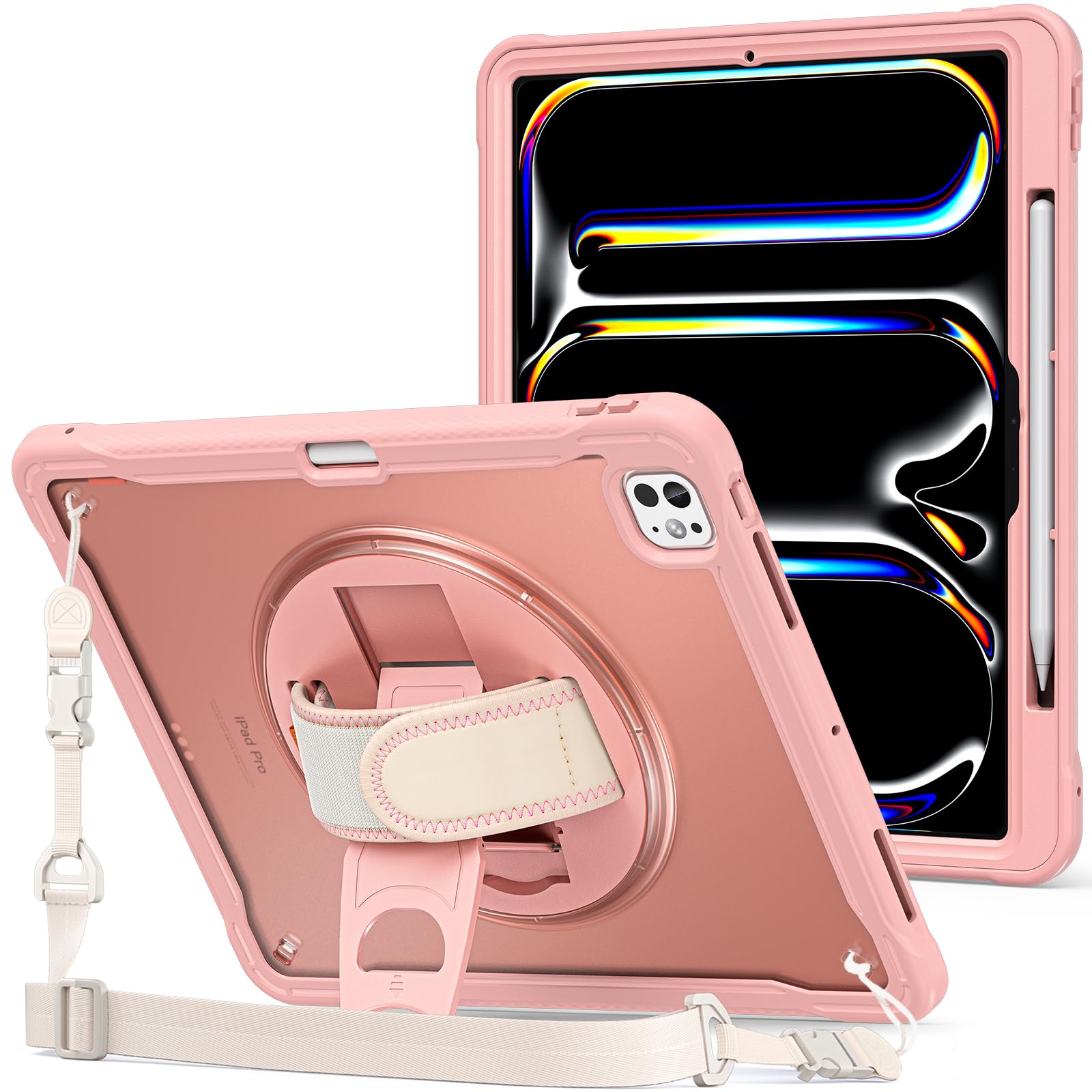 Capa Procase Rugged Para Ipad Pro 13 2024 M4 Com Lápis Rosa