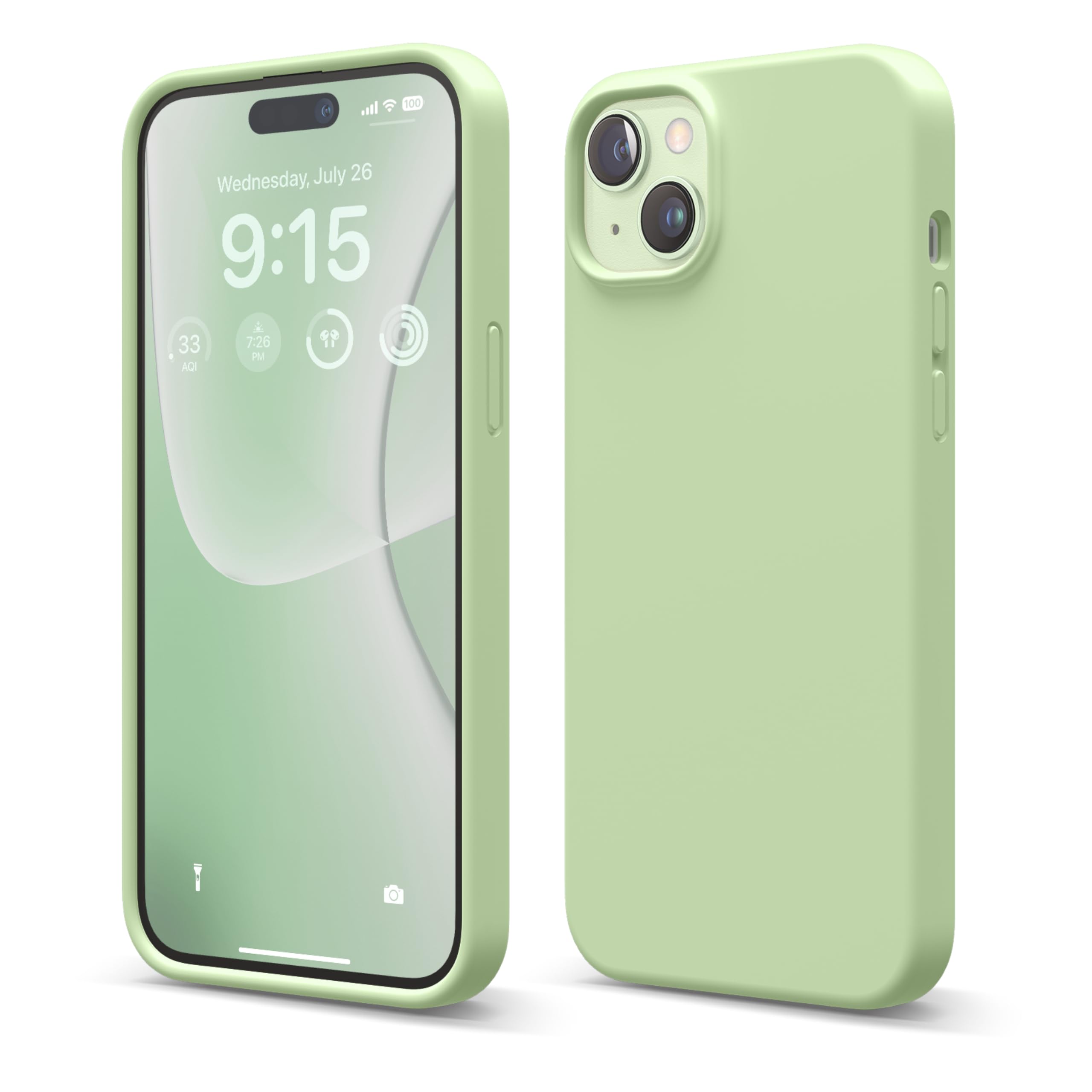 Capa Elago De Silicone Líquido Para Iphone 15 Plus Verde Pastel